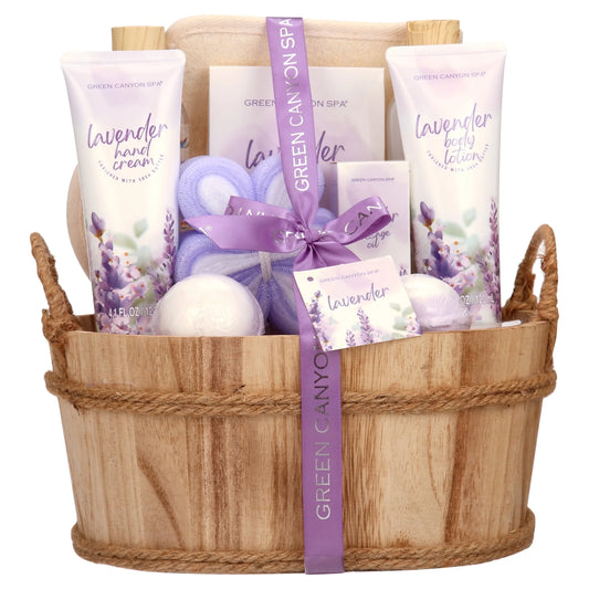 Christmas Bath Gift Sets for Women, 11Pcs Lavender Spa Baskets Gift Kits, Relaxing Luxury Birthday Gifts for Mom Her Home Spa Self Care Kits